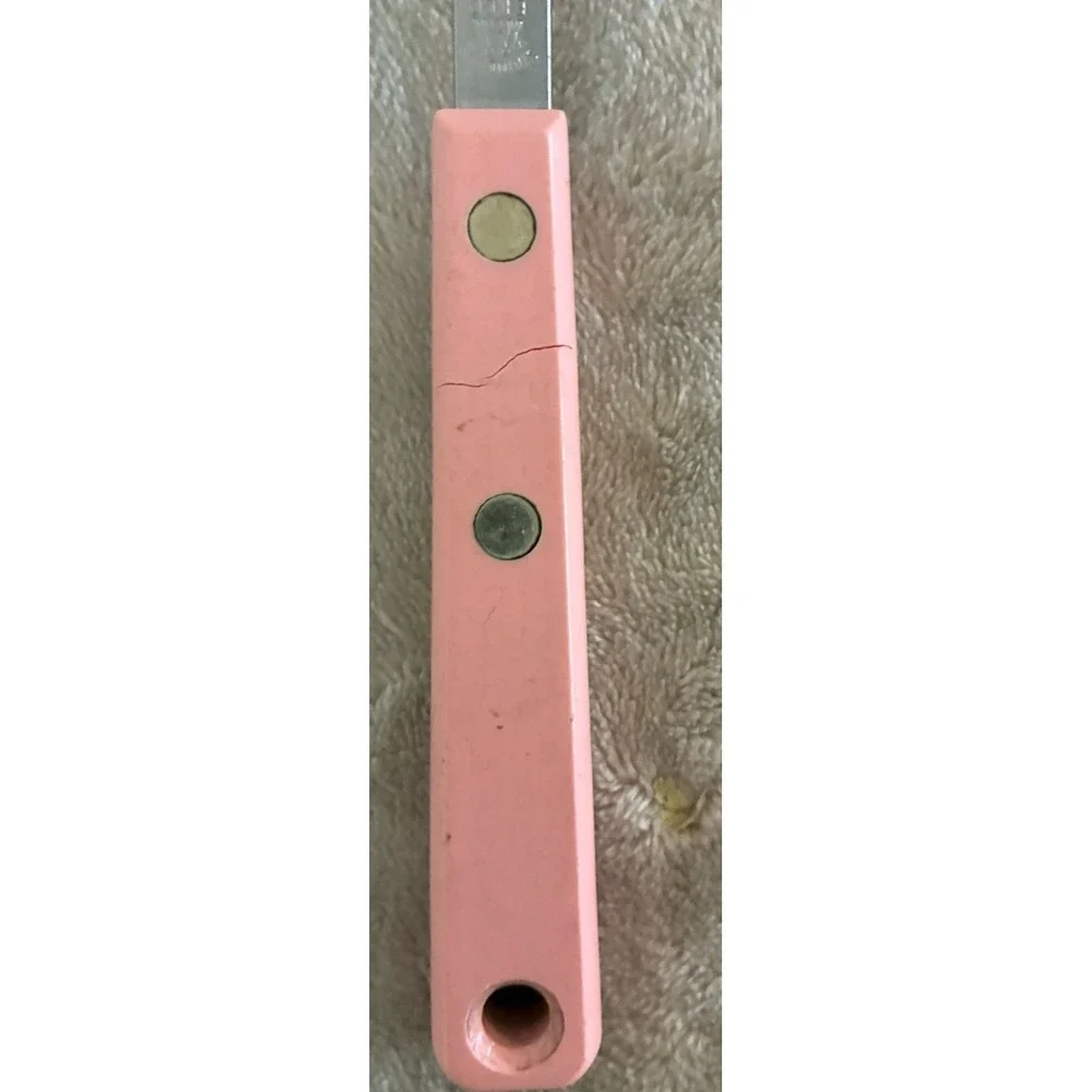 Ekco Forge Stainless Steel Pink Handle Ladle Made in USA *flaw